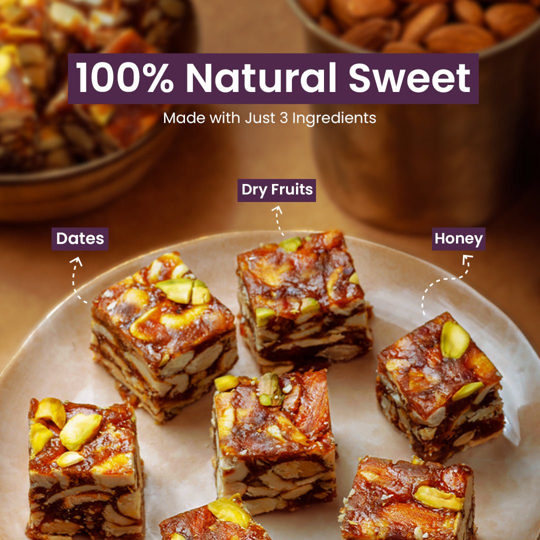 DRY FRUIT PUNCH-DATES - Super healthy Indian Mithai - Mriva Sweets